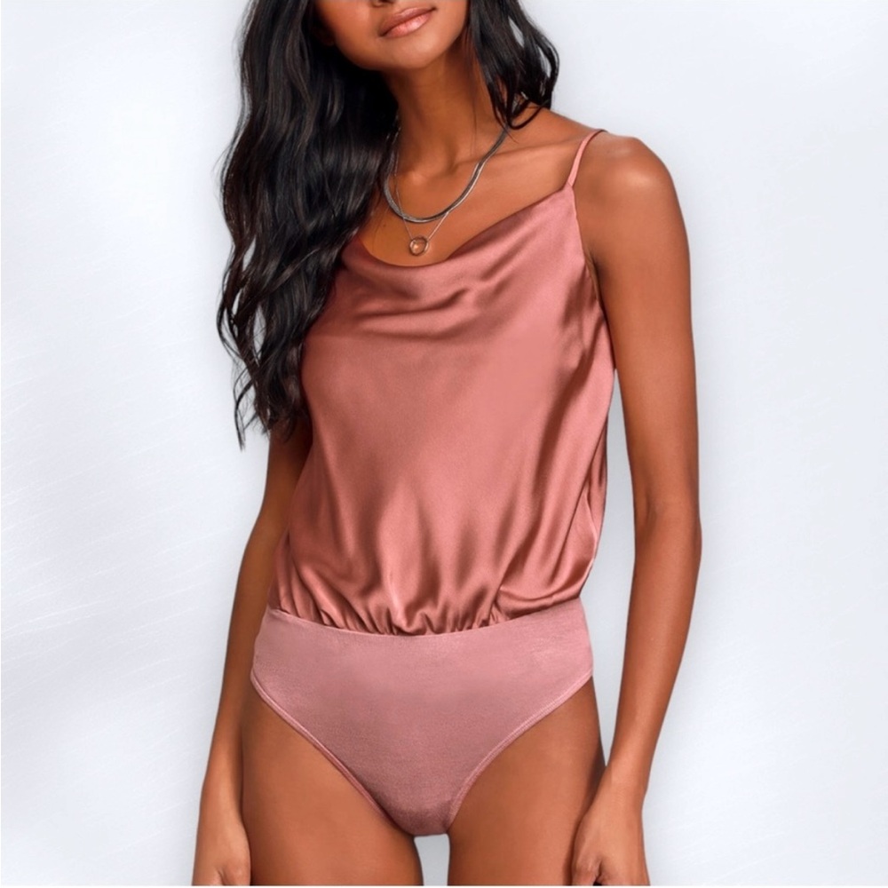 Lulu's Satin Rose Bodysuit